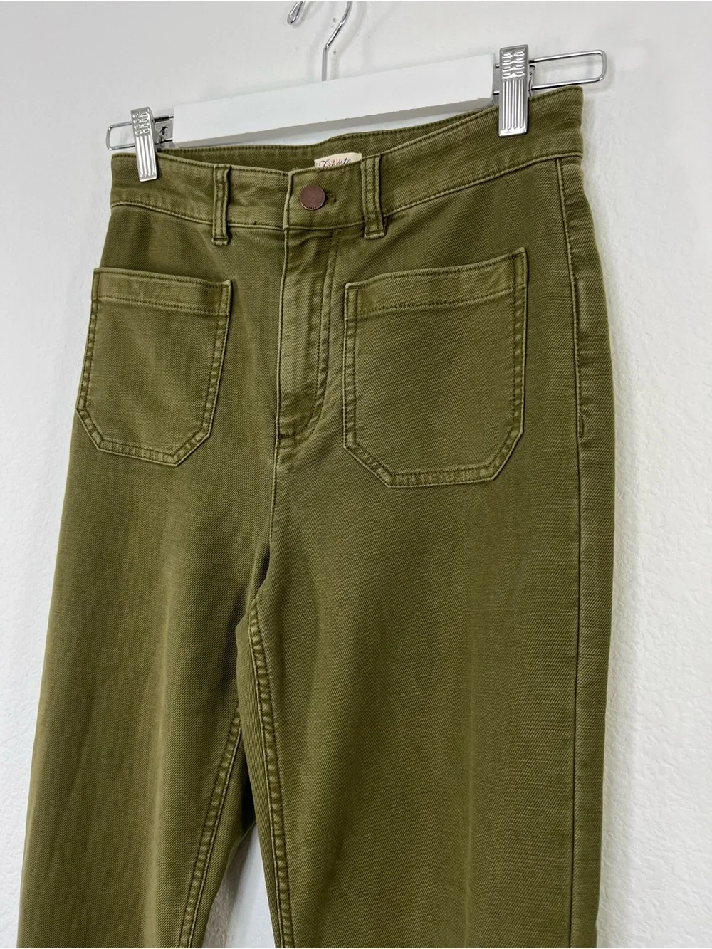 FAHERTY Stretch Terry Patch Pocket Pants Forest Olive size 26